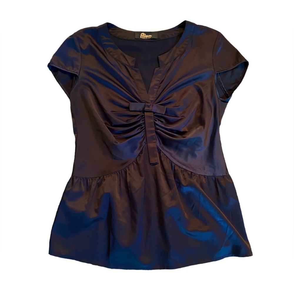 Please 100 percent silk blouse in black size see measurements